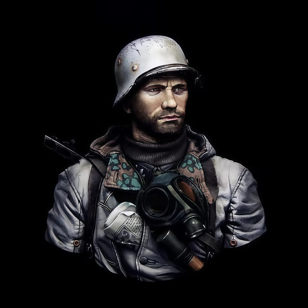 1/10 Modern Soldier with Gas Mask, Resin Model Bust Kit, Unassembled and Unpainted