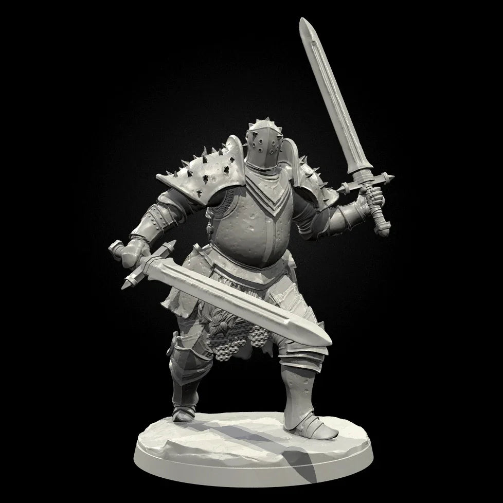 75mm Crowned Fantasy Warrior with Greatsword, Resin Model Figure Kit, Fantasy Theme, Unassembled and Unpainted