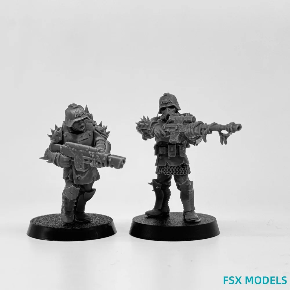 Grimdark Sci-Fi Military Infantry, 20 Figures, Resin Model Figure Kit, Sci-Fi Theme, Unassembled and Unpainted