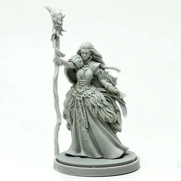 38mm Female Wizard, Resin Model Figure Kit, Fantasy Theme, Unassembled and Unpainted