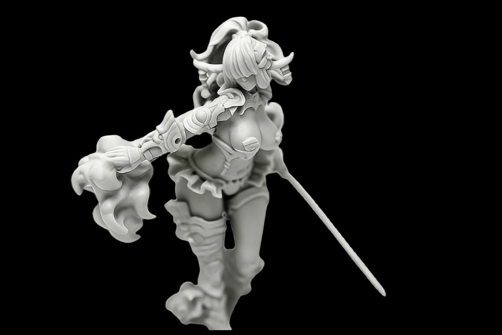 40mm Female Warrior in Ornate Armor, Resin Model Figure Kit, Fantasy Theme, Unassembled and Unpainted