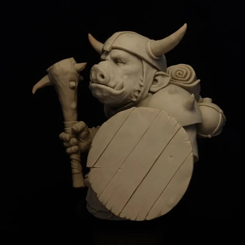 1/12 Orc Mercenary, Resin Model Bust Kit, Fantasy Theme, Unassembled and Unpainted
