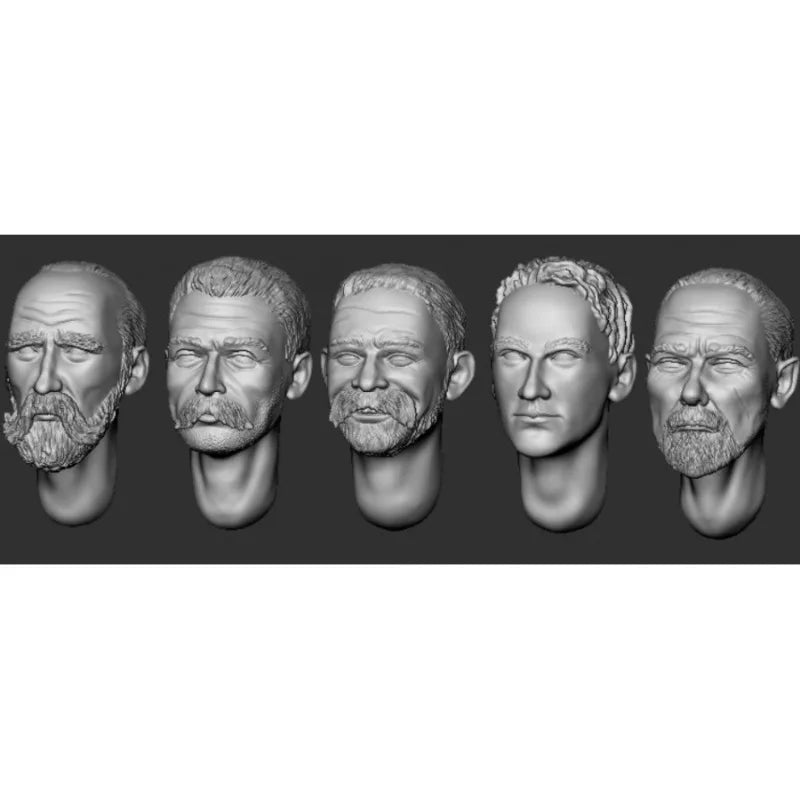 1/35 Modern Soldier Head Variants, 5 Figures, Resin Model Bust Kit, Unassembled and Unpainted