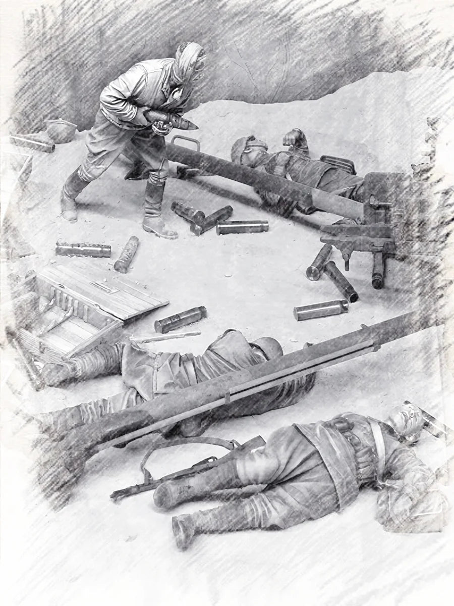 1/35 WWII German Infantry Squad Ambush, 4 Figures, Resin Model Figure Kit, Unassembled and Unpainted