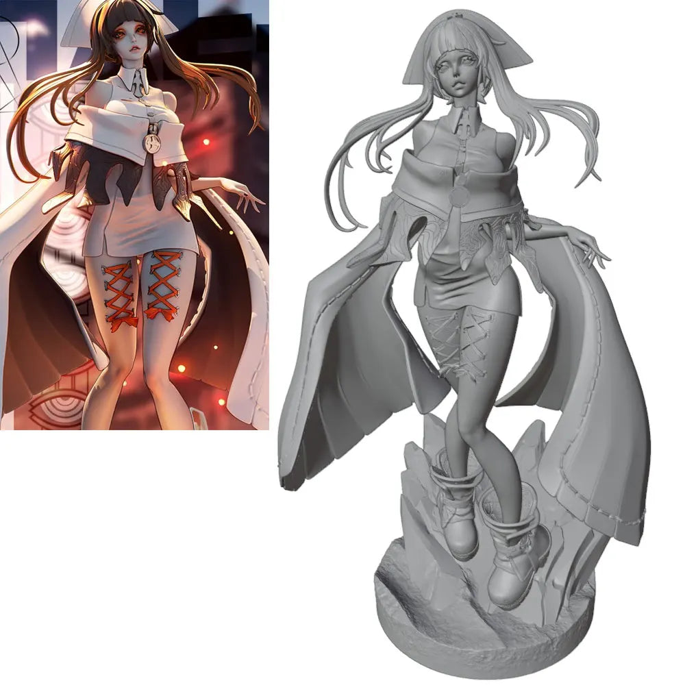 1/24 Demon Sorceress with Bat Wings, Resin Model Figure Kit, Anime Theme, Unassembled and Unpainted