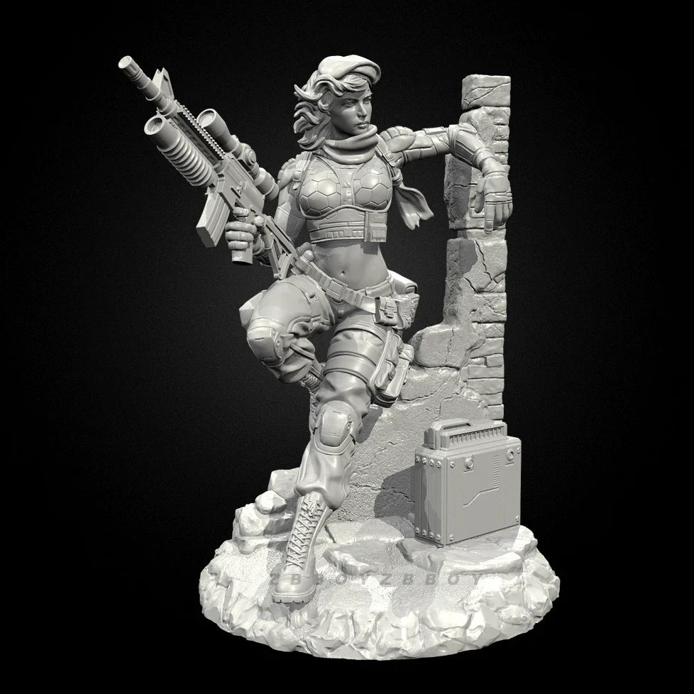 50mm Modern Female Tactical Operator, Resin Model Figure Kit, Unassembled and Unpainted