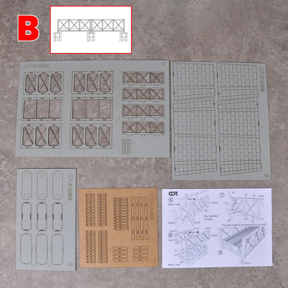 1/87 Railway Bridge, Resin Model Diorama Kit, Historical Theme, Unassembled and Unpainted