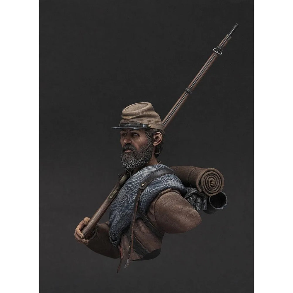 1/10 American Civil War Confederate Infantry, Resin Model Bust Kit, Unassembled and Unpainted