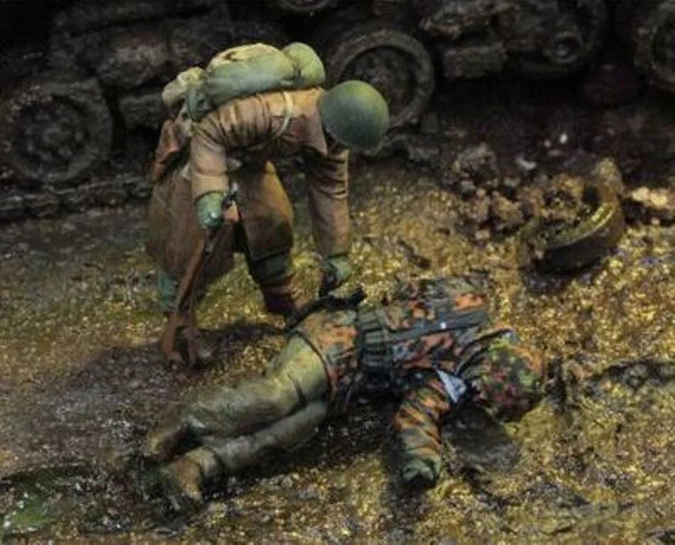 1/35 Modern Infantry in Tactical Combat Positions, 2 Figures, Resin Model Figure Kit, Unassembled and Unpainted