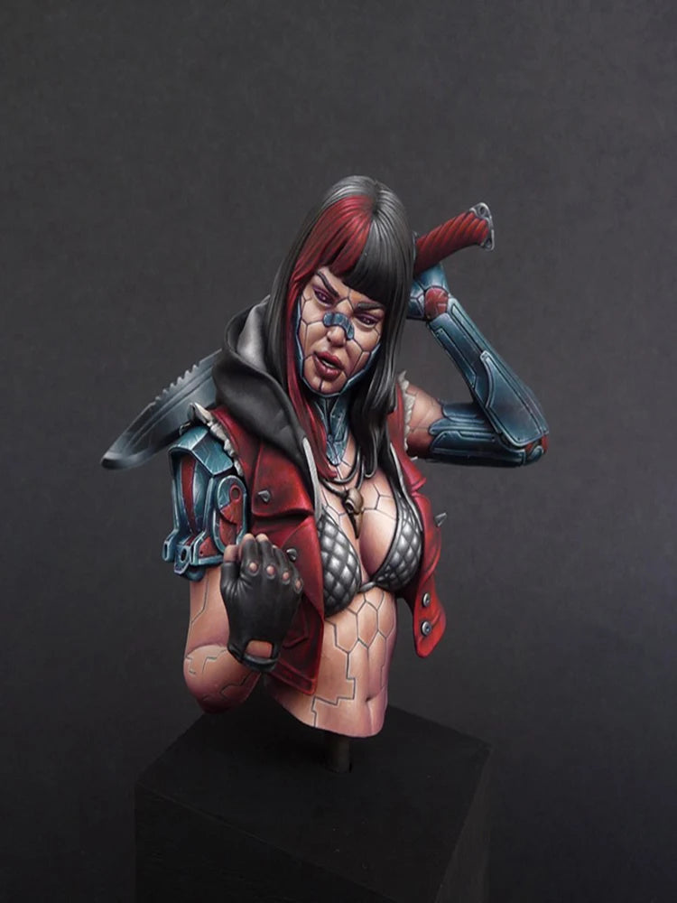 1/10 Female Warrior, Resin Model Figure Kit, Fantasy Theme, Unassembled and Unpainted
