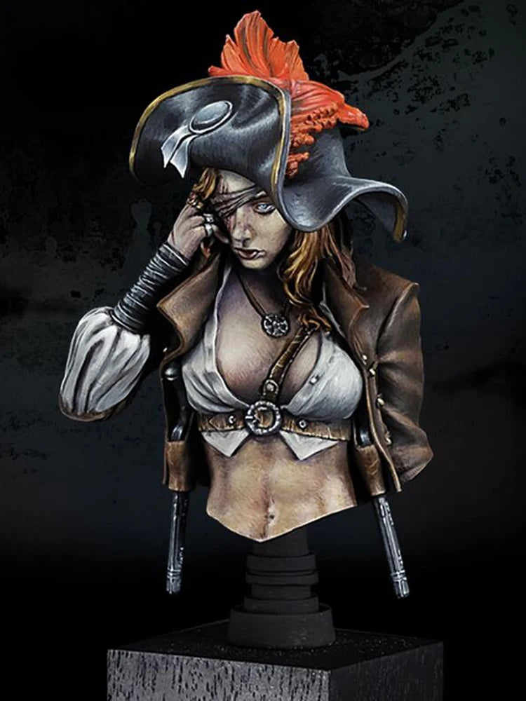1/10 Fantasy Pirate Woman, Resin Model Bust Kit, Unassembled and Unpainted