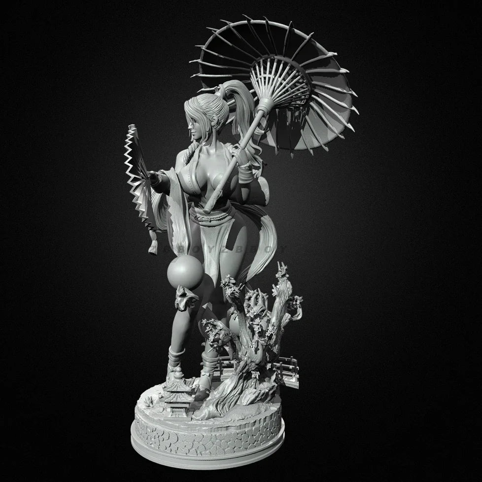 90mm Fantasy Pin-Up Asian Beauty, Resin Model Figure Kit, Unassembled and Unpainted