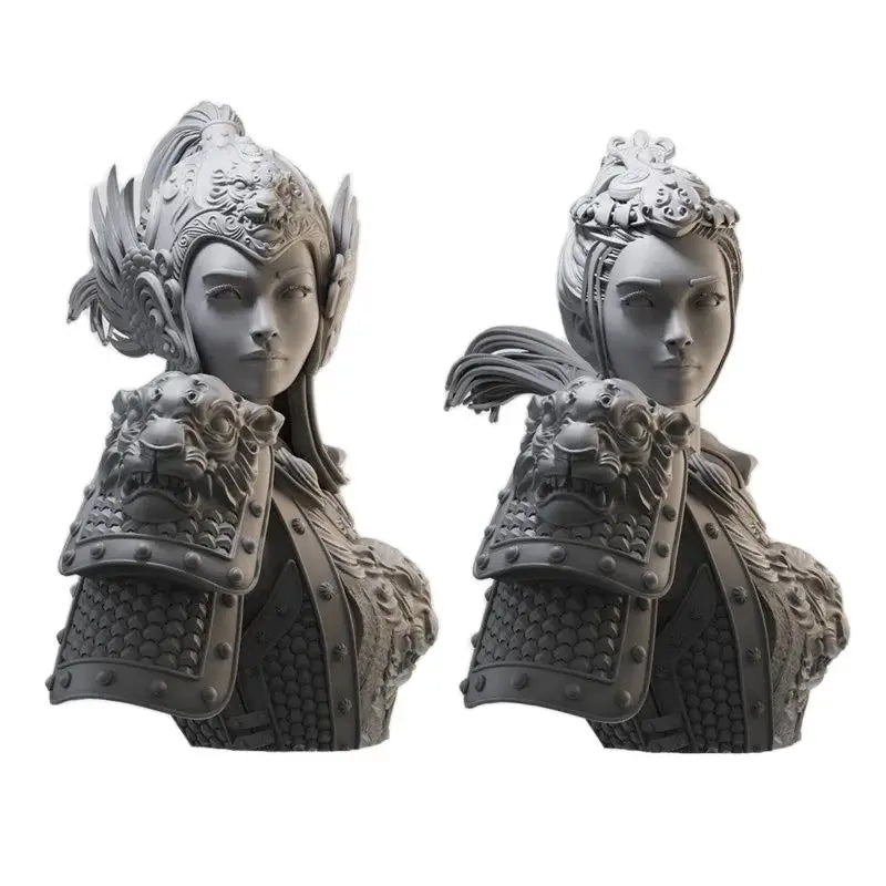 1/10 Chinese Female Generals, 3 Figures, Resin Model Bust Kit, Military Theme, Unassembled and Unpainted