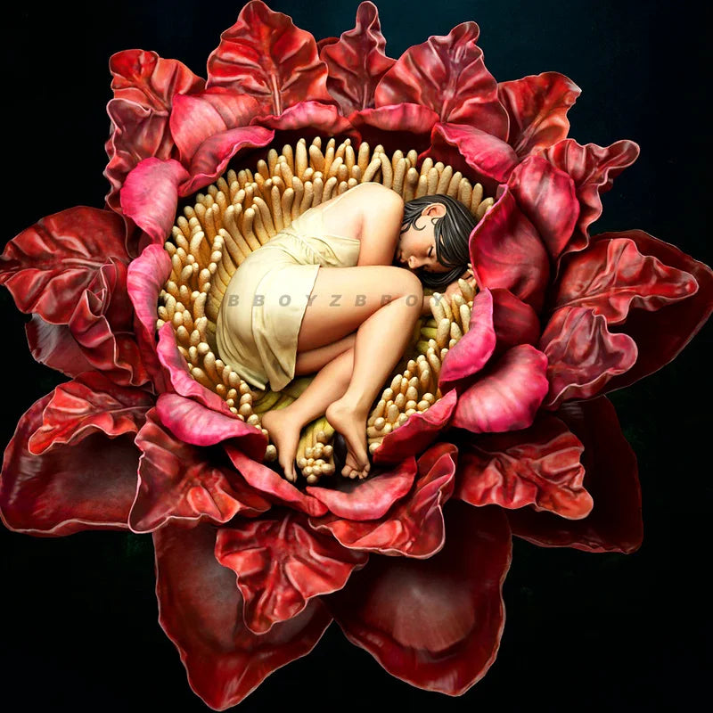 105mm Pin-up Flower Bloom, Resin Model Figure Kit, Unassembled and Unpainted