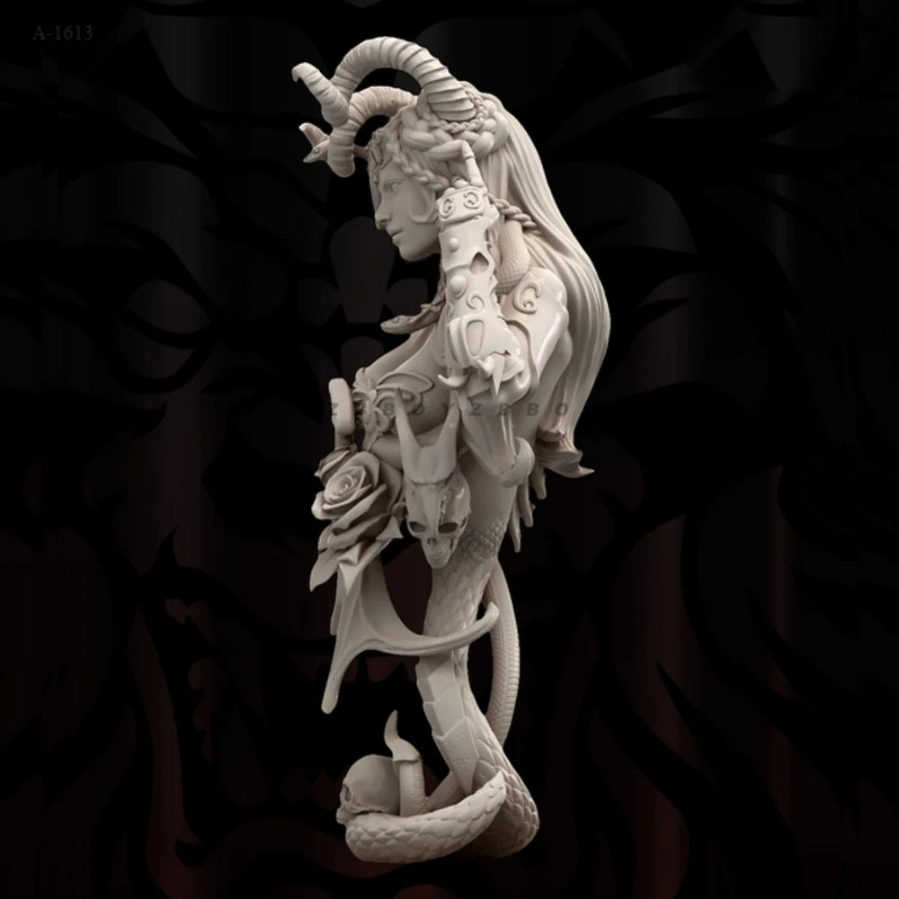 1/10 Sorceress with Serpent Motifs, Resin Model Bust Kit, Fantasy Theme, Unassembled and Unpainted
