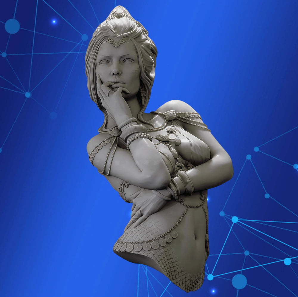 1/10 Female Fantasy Queen, Resin Model Bust Kit, Fantasy Theme, Unassembled and Unpainted
