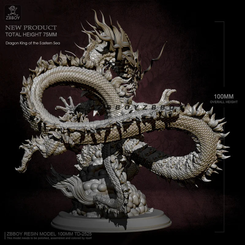 100mm Dragon King, Resin Model Figure Kit, Fantasy Theme, Unassembled and Unpainted