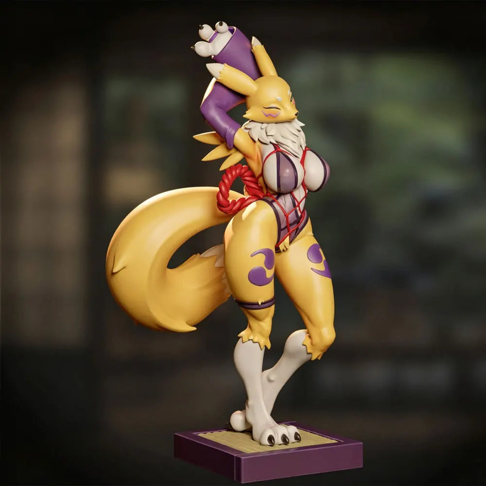 1/24 Anthropomorphic Fox Female in Confident Pose, Resin Model Figure Kit, Unassembled and Unpainted