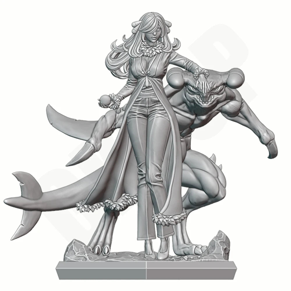 1/24 Female Beast Warrior, Resin Model Figure Kit, Fantasy Theme, Unassembled and Unpainted