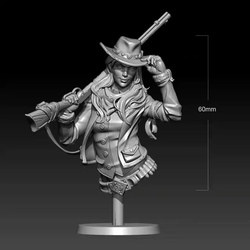 60mm Pirate Swashbuckler Adjusting Tricorn Hat, Resin Model Bust Kit, Fantasy Theme, Unassembled and Unpainted