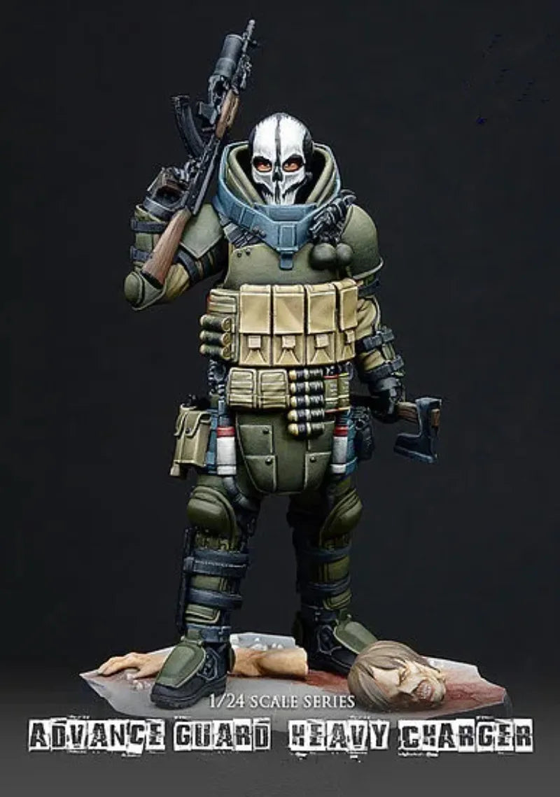 1/24 Modern Armored Tactical Soldier, Resin Model Figure Kit, Unassembled and Unpainted
