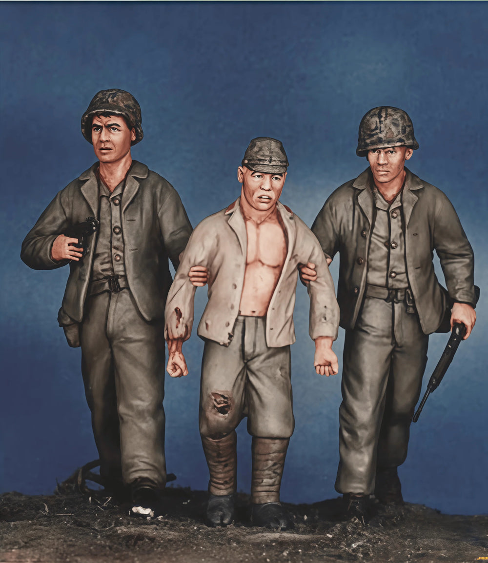 1/35 WWI Captured Soldiers, 3 Figures, Resin Model Figure Kit, Unassembled and Unpainted