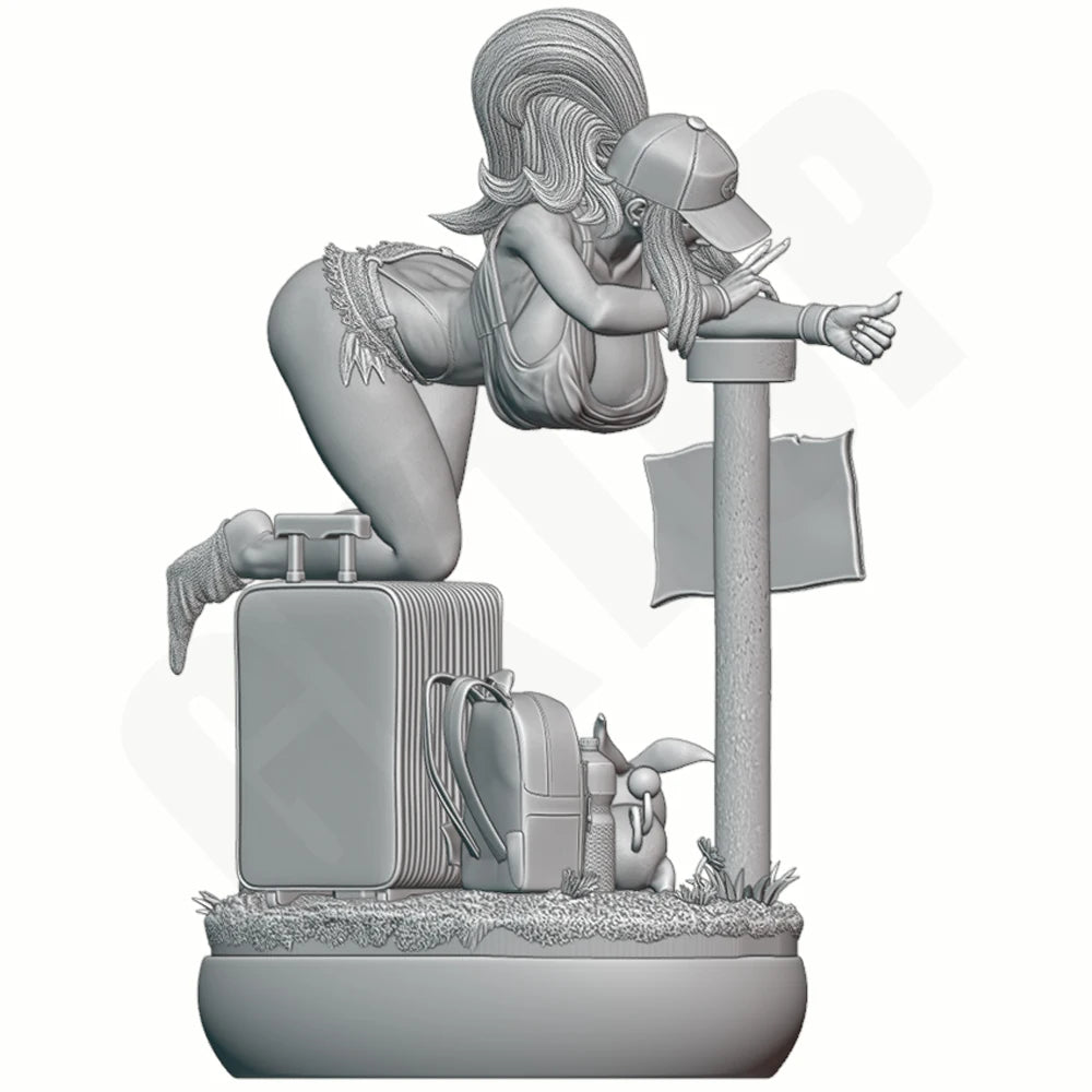 1/24 Modern Hitchhiker, Resin Model Figure Kit, Unassembled and Unpainted