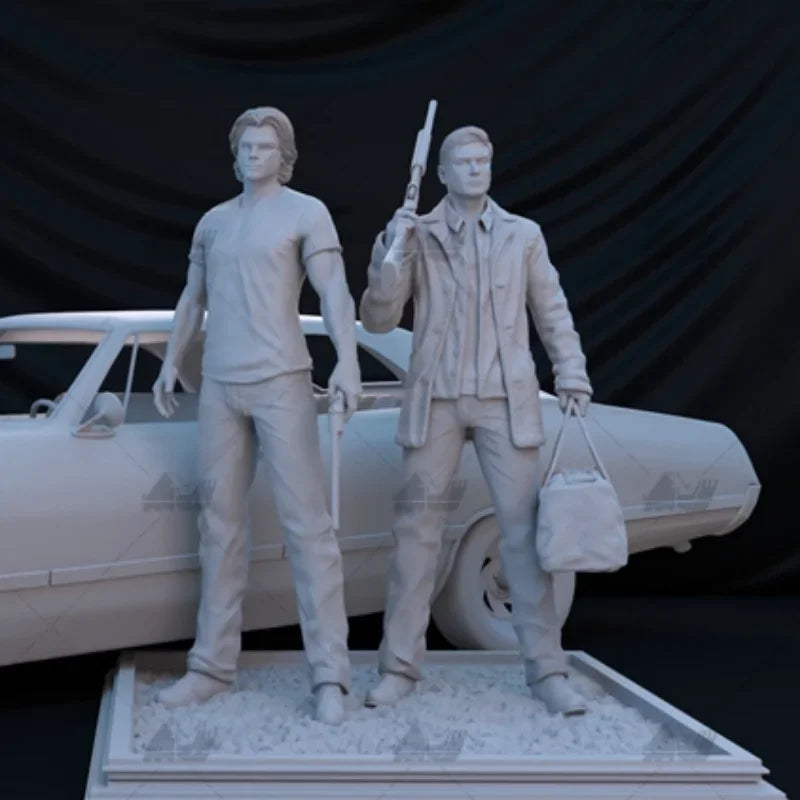 75mm Modern Supernatural Hunters, 2 Figures, Resin Model Figure Kit, Unassembled and Unpainted