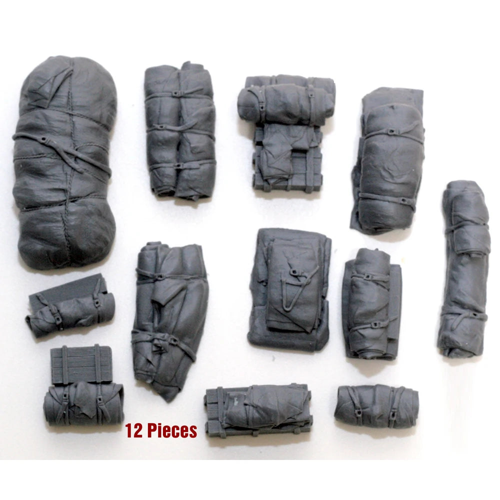 1/35 Military Supply Crates & Field Tents, Resin Model Accessory Kit, Military Theme, Unpainted