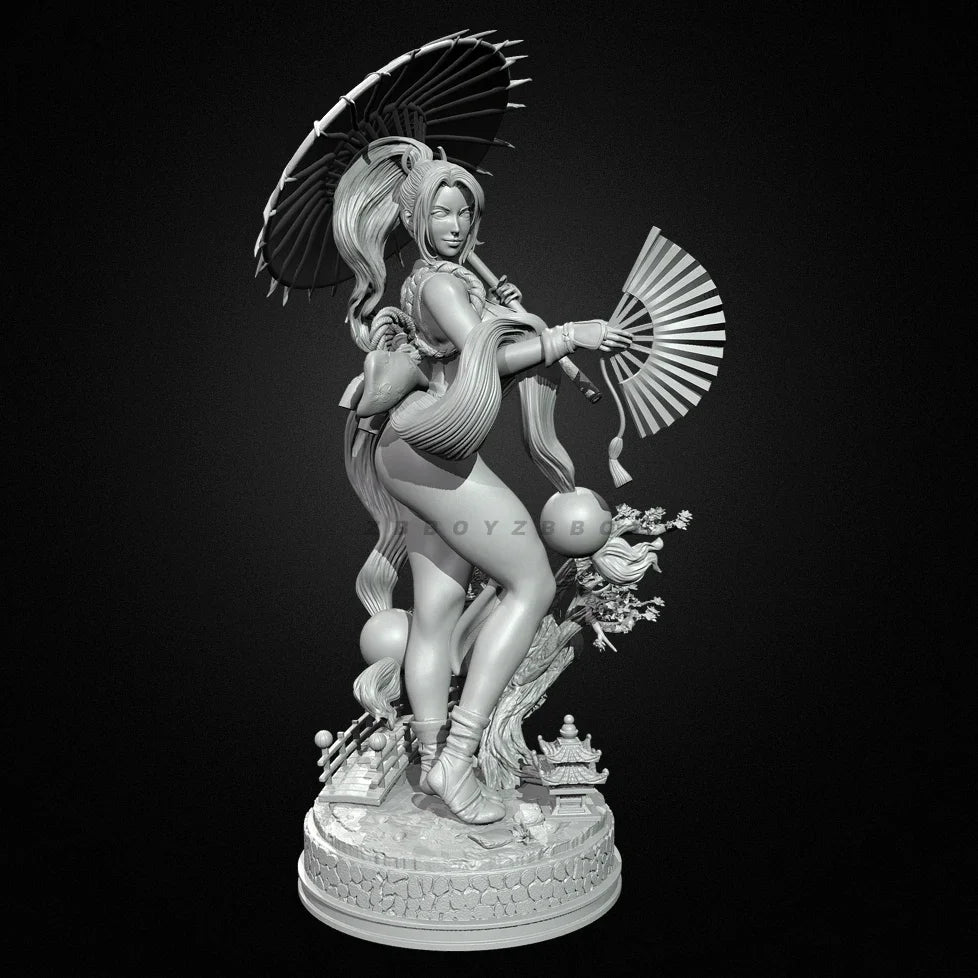 90mm Fantasy Pin-Up Asian Beauty, Resin Model Figure Kit, Unassembled and Unpainted