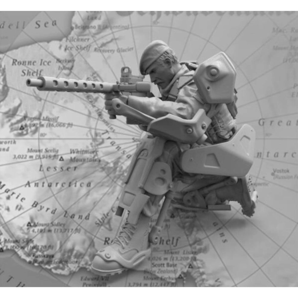 1/35 WWII German Sniper Aiming Scoped Rifle, Resin Model Figure Kit, Unassembled and Unpainted