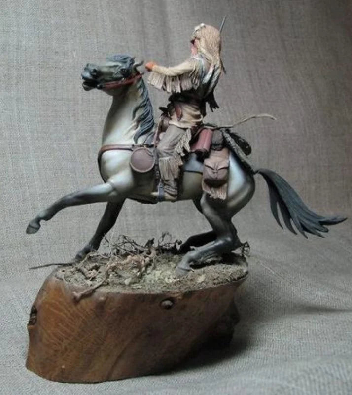 75mm Mounted Archer, Resin Model Figure Kit, Fantasy Theme, Unassembled and Unpainted