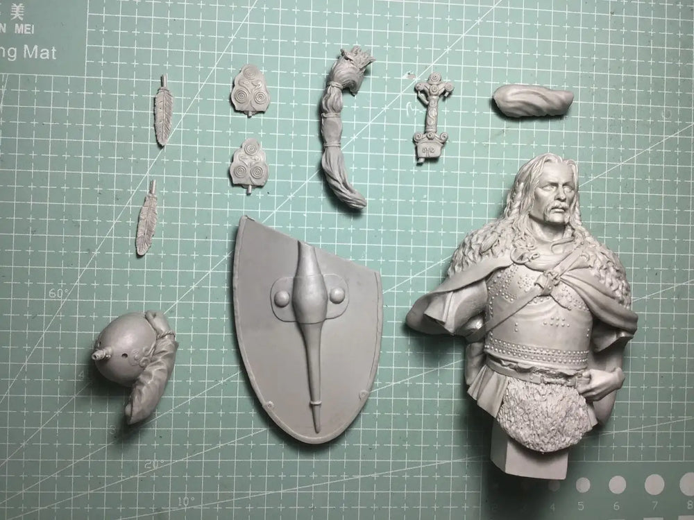 1/12 Medieval Fantasy Warrior, Resin Model Bust Kit, Fantasy Theme, Unassembled and Unpainted