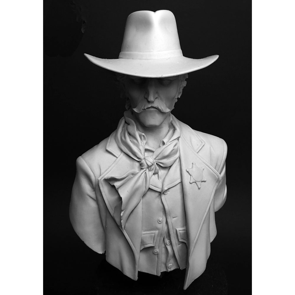 85mm American Civil War American Frontier Gentleman with Cowboy Hat, Resin Model Bust Kit, Unassembled and Unpainted