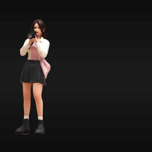 Girl in White Shirt & Black Skirt 1/18 Resin Figure