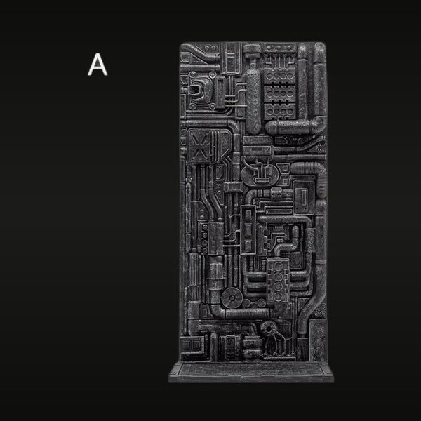 Sci-Fi Industrial Steampunk Wall Panel Diorama Base Resin Kit