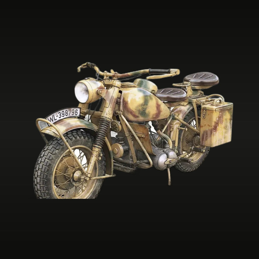 WWII German BMW R75 Motorcycle 1/16 Resin Vehicle Kit - unpainted resin model kit