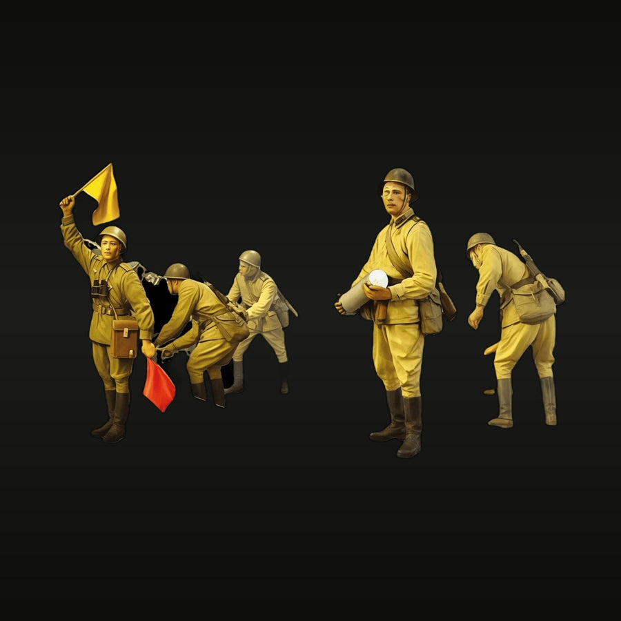 WWII Soviet Infantry Squad Eastern Front Summer Uniform 1/35 Resin Figure Set - unpainted resin model kit