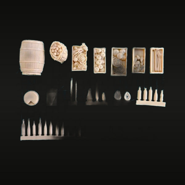 1/35 Medieval Tavern & Provisions Diorama Accessories Resin Set