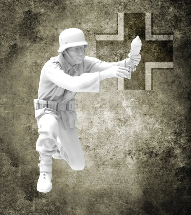 1/35 Scale Diecast Resin Figure Model Kit WWII German Mortar Team Soldier Need to Be Assembled and Colored by Themselves