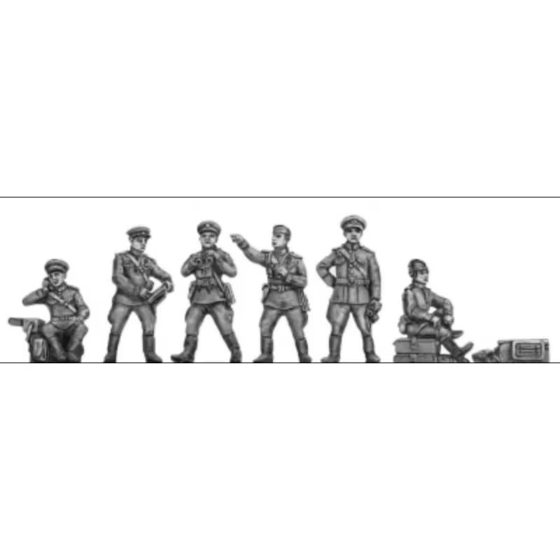 WWII Soviet Army Command Squad 1/72 Resin Figure Set - resin model view 3