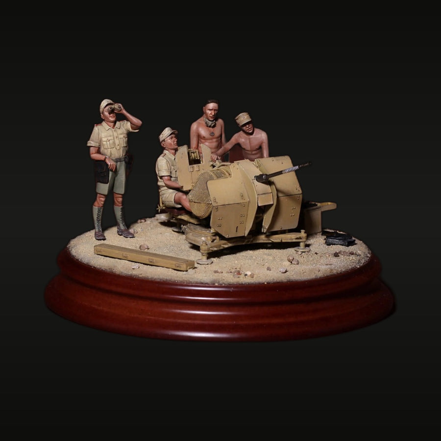 WWII German Afrika Korps Flak Gun Crew Diorama 1/35 Resin Kit - unpainted resin model kit