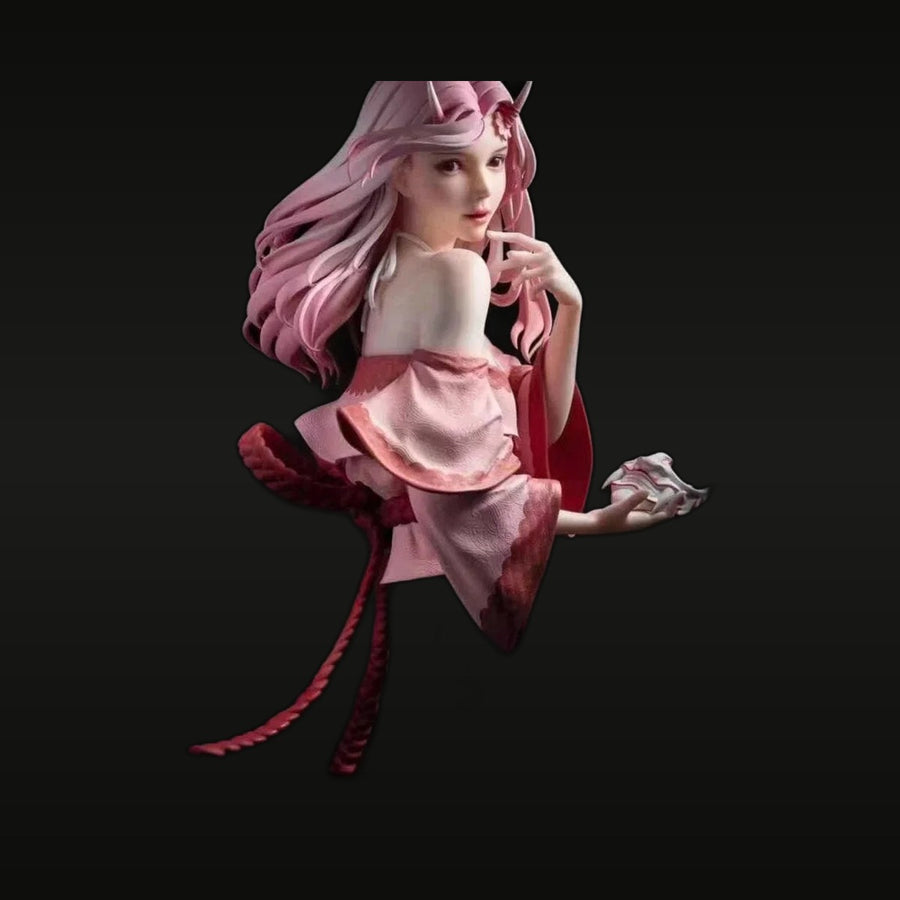Fantasy Pink-Haired Elf Fairy with Flowing Gown 55mm Resin Figure Kit - unpainted resin model kit