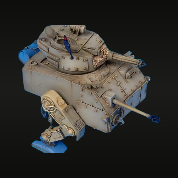 Sci-Fi Walking Tank Mech with Crew Figure Resin Model Kit