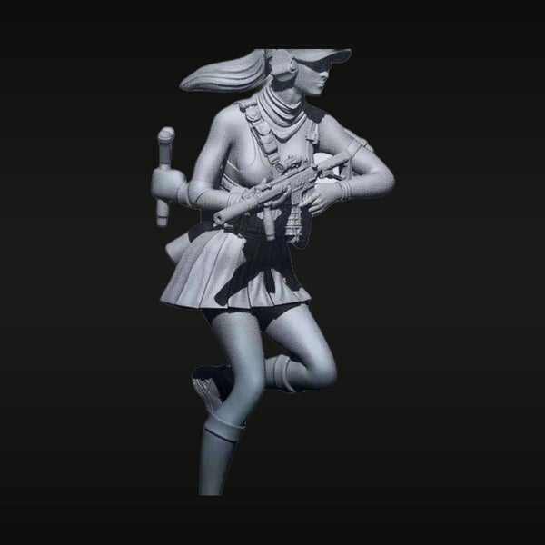 Fantasy Female Warrior with Assault Rifle 1/35 Resin Figure Kit