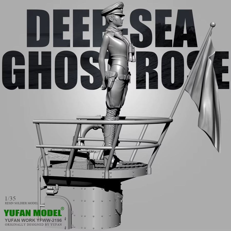 Modern Female Scout/Lookout with Naval Crow's Nest Diorama Base Resin Figure Set - resin model view 4