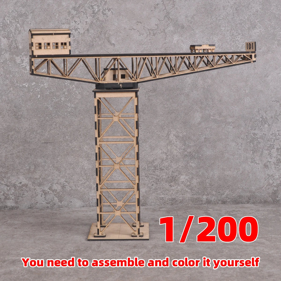 Assembly Architectural Model Sand Table Dock Naval Base Tower Crane Diorama Scale Model Kit 1/200