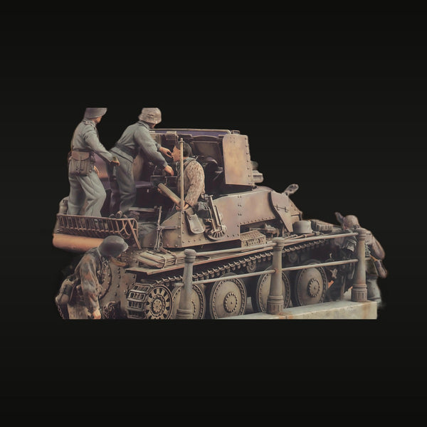 WWII German Panzer Tank Crew 5-Figure Diorama Set 1/35 Resin Kit