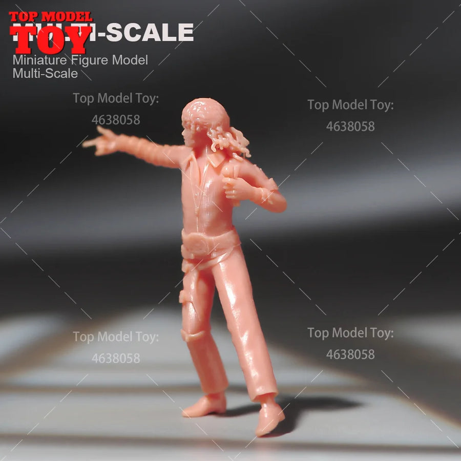 Painted Miniatures 1/64 1/43 1/87 American Sing Dancers Performers Male Scene Figure Dolls Unpainted Model for Cars Vehicles
