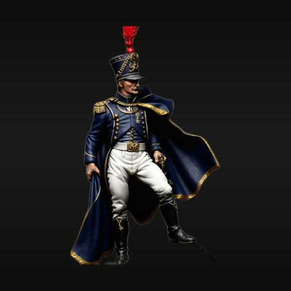 Napoleonic French Imperial Officer Plumed Shako 1/32 Resin Bust Kit